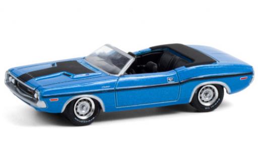Dodge Challenger 1/64 Greenlight R/T HEMI Convertible metallic-bleue/matt-noire 1970 miniature