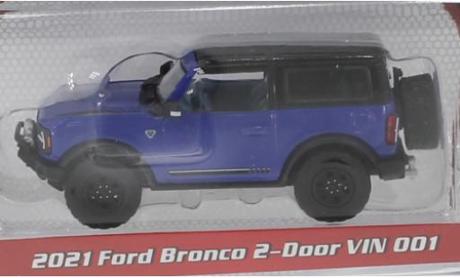 Ford Bronco 1/64 Greenlight bleue/noire 2021 VIN 001 miniature