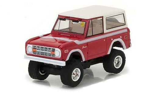 Ford Bronco 1/64 Greenlight red/white 1975 diecast model cars
