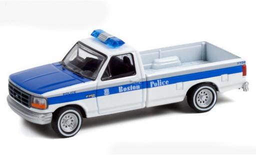 Ford F-250 1/64 Greenlight white/blue Boston Police 1995 diecast model cars