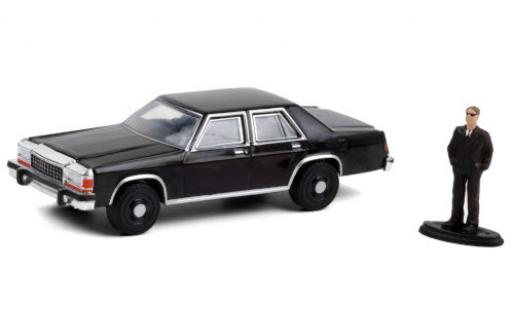 Ford LTD 1/64 Greenlight Crown Victoria noire 1987 avec figurine miniature