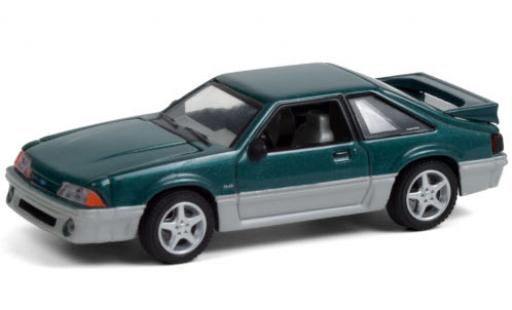 Ford Mustang 1/64 Greenlight GT metallic-verte/grise 1991 Home Improvement miniature