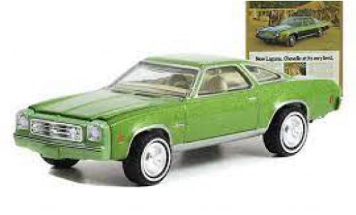 Chevrolet Chevelle 1/64 Greenlight Laguna Collonade Hardtop Coupe metallise vert 1973 coche miniatura
