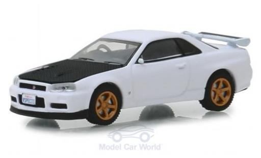Nissan Skyline 1/64 Greenlight GT-R (BNR34) blanche/carbon 2001 miniature