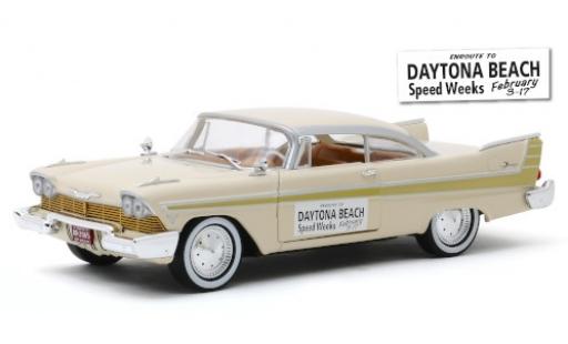 Plymouth Fury 1/24 Greenlight hellbeige/gold Daytona Beach Speed Weeks 1957 miniature