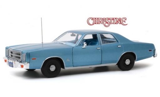 Plymouth Fury 1/18 Greenlight metallise bleue Christine 1977 Detective Rudolph Junkins miniature