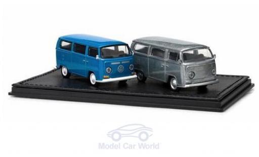 Volkswagen T2 1/64 Greenlight Bus 2er-Set azul/aluminium coche miniatura