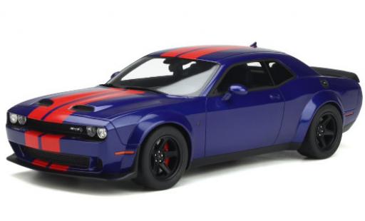 Dodge Challenger 1/18 GT Spirit Super Stock bleue/rouge 2021 miniature