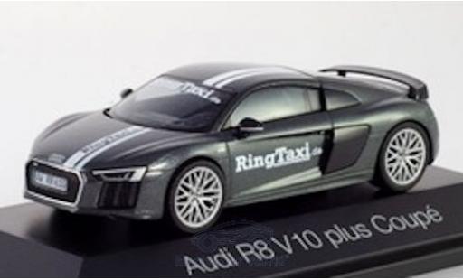 Audi R8 1/43 Herpa V10 Plus metallic-dunkelgrise/Dekor RingTaxi Nürburgring miniature
