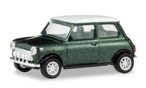 Mini Cooper 1/87 Herpa metallise verte/blanche mit Zusatzscheinwerfern miniature