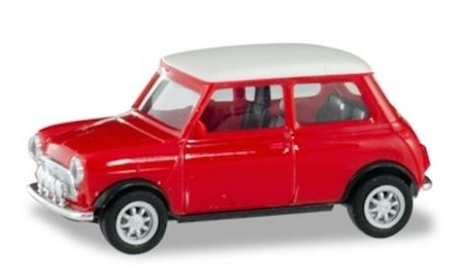 Mini Cooper 1/87 Herpa rouge/blanche mit Zusatzscheinwerfern miniature