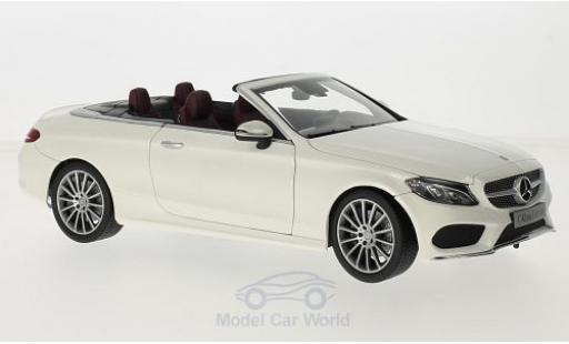 Mercedes Classe C 1/18 iScale (A205) Cabriolet blanche/rouge Softtop liegt Bei miniature