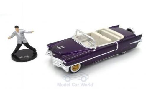 Cadillac Eldorado 1/24 Jada Toys Toys Toys Toys Convertible metallic-dunkelviolette Elvis Presley 1956 mit Figur miniature