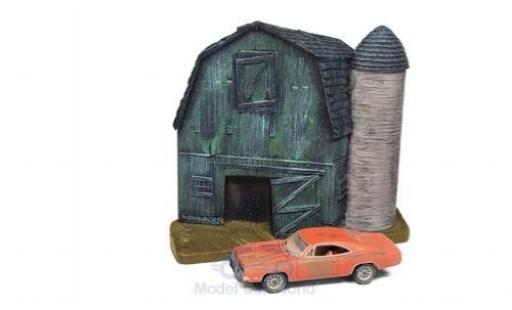 Dodge Charger 1/64 Johnny Lightning orange 1969 Barn Finds Series 4 Diorama mit Witterungsspuren miniature