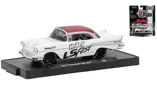Chevrolet Bel Air 1/64 M2 Machines white/red Holley LS Fest 1957 diecast model cars