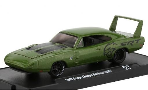 Dodge Charger 1/64 M2 Machines Daytona HEMI metallic-green/matt-black SRT 1969 diecast model cars