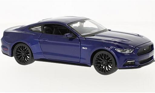 Ford Mustang 1/24 Maisto GT metallic-bleue 2015 sans Vitrine miniature