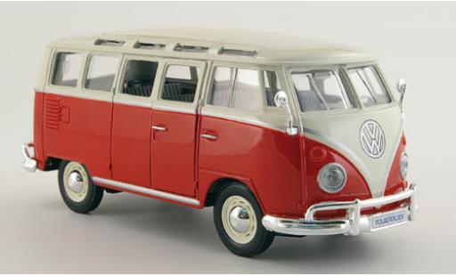 Volkswagen T1 1/24 Maisto Sambabus rouge/blanche modellino in miniatura