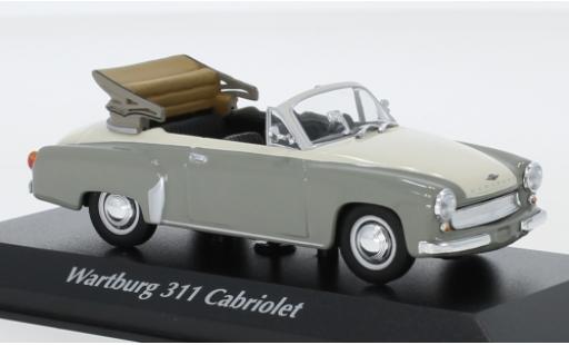 Wartburg 311 1/43 Maxichamps Cabriolet grise/blanche 1958 miniature