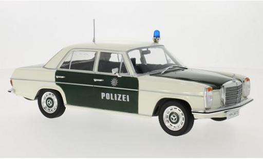 Mercedes 220 1/18 MCG /8 (W115) dunkelverte/blanche Polizei 1973 les portes et capos fermé miniature