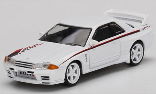 Nissan Skyline 1/64 Mini GT GT-R (R32) Nismo S-Tune blanche/Dekor RHD miniature