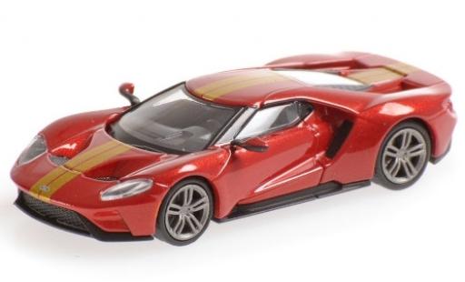 Ford GT 1/87 Minichamps metallic-red/gold 2018 Shmee150 diecast model cars