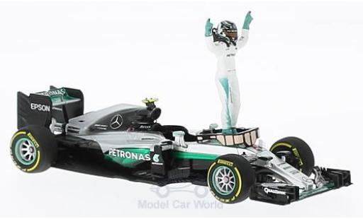 Mercedes F1 1/43 Minichamps W07 Hybrid No.6 AMG Petronas Team Formel 1 GP Abu Dhabi 2016 mit Figur N.Rosberg