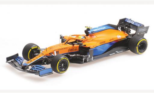 McLaren F1 1/18 Minichamps MCL35M No.4 Team formule 1 GP Bahrain 2021 modellino in miniatura