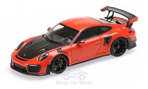 Porsche 991 GT2 RS 1/43 Minichamps 911 (.2) GT2 RS orange/black 2018 diecast model cars