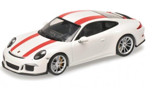 Porsche 991 R 1/12 Minichamps 911 () R blanche/rouge 2016 miniature