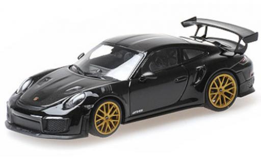 Porsche 991 GT2 RS 1/43 Minichamps 911 (.2) black/carbon 2018 Weissachpaket avec doré jantes diecast model cars