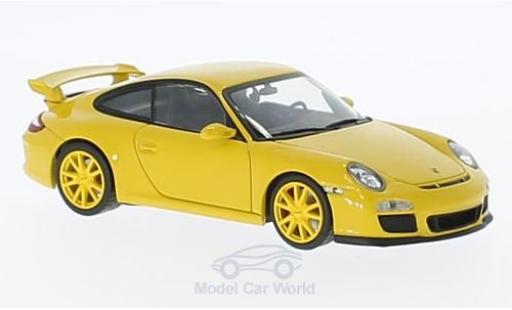 Porsche 997 GT3 1/43 Minichamps 911 GT3 jaune 2009 mit jauneen Felgen miniature