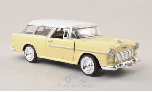 Chevrolet Bel Air 1/24 Motormax Nomad helljaune/blanche 1955 miniature