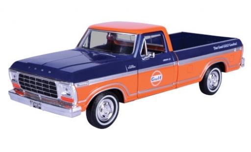 Ford F-1 1/24 Motormax 50 Custom Pick Up bleue/orange Gulf miniature