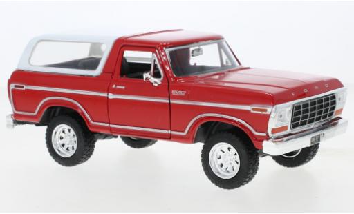 Ford Bronco 1/24 Motormax Custom red/white 1978 diecast model cars