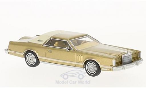 Lincoln Continental 1/64 Neo Mark V gold/beige 1977 miniature