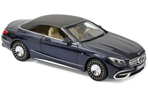 Mercedes Classe S 1/18 Norev Maybach S650 Cabriolet metallic-dunkelblue 2018 diecast model cars