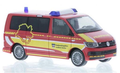 Volkswagen T6 1/87 Rietze Feuerwehr Dachau Kreisbrandinspektion court- empattement diecast model cars