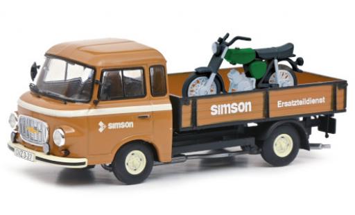 Barkas B 1000 1/43 Schuco Pritsche Simson Ersatzteildienst mit Simson S51 miniature
