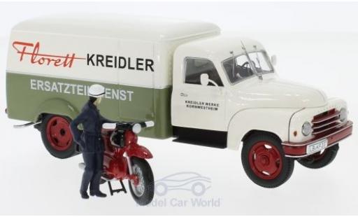 Hanomag L28 1/43 Schuco Kreidler Ersatzteildienst mit Kreidler Florett und Fahrerfigur miniature