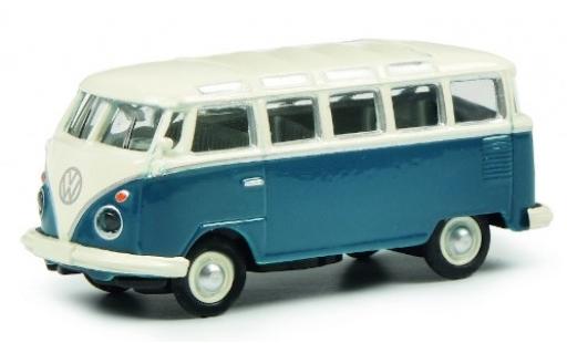 Volkswagen T1 1/87 Schuco c Samba bleue/blanche miniature