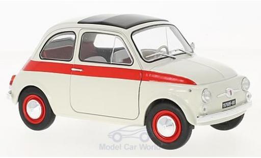 Fiat 500 Sport 1/18 Solido L Sport blanche/rouge 1960 miniature