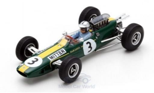 Lotus 25 1/43 Spark No.3 Formel 1 GP Deutschland 1965 G.Mitter coche miniatura