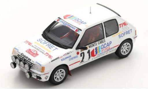 Peugeot 205 1/43 Spark GTI 1.9 No.21 Rallye WM Rallye Monte Carlo 1988 J.-P.Ballet/M.-C.Lallement miniature