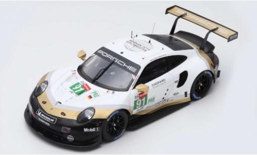 Porsche 992 RSR 1/87 Spark 911 (991) RSR No.91 GT Team LMGTE Pro 24h Le Mans 2019 R.Lietz/G.Bruni/F.Makowiecki miniature