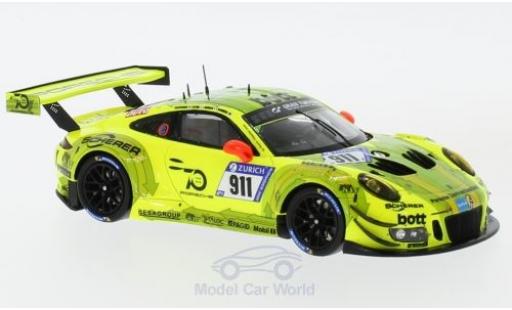 Porsche 991 GT3 R 1/43 Spark 911 No.911 Manthey Racing 24h Nürburgring 2018 K.Estre/R.Dumas/L.Vanthoor/E.Bamber diecast model cars