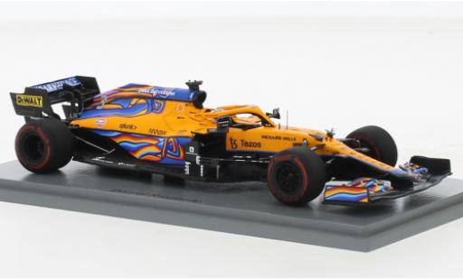 McLaren F1 1/43 Spark MCL35M No.3 Team Formel 1 GP Abu Dhabi 2021 modellino in miniatura