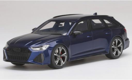 Audi RS6 1/18 Top Speed Avant Carbon Black Edition metallise bleue miniature