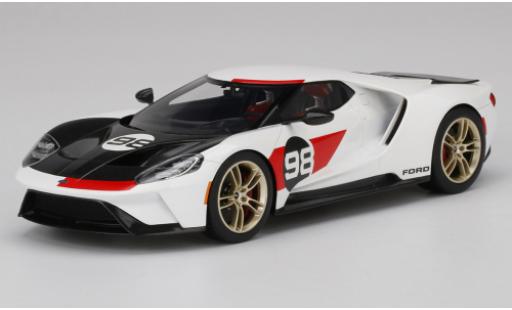 Ford GT 1/18 Top Speed Heritage Edition blanche/noire 2021 miniature
