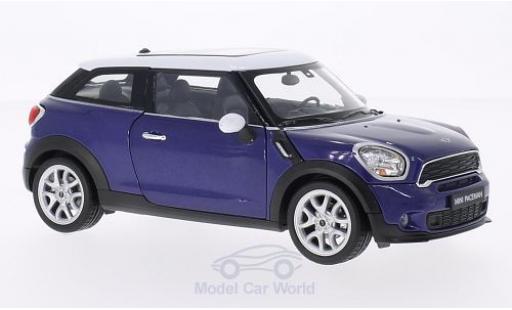 Mini Cooper 1/24 Welly S Paceman metallise bleue/blanche miniature